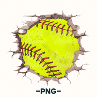 Softball Cracked Wall Png