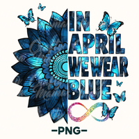 In April We Wear Blue Png