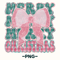 Merry Christmas Coquette Bow Png