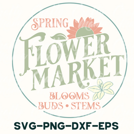 a flower market sign with the words bloom's buds and stems