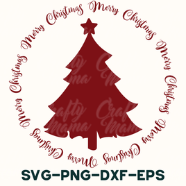 a christmas tree with the words svg - png - dxf -