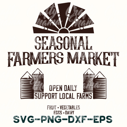 the logo for seasonal farmers market