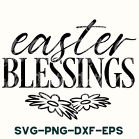 a black and white image of the words easter blessings