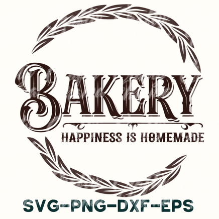 a bakery logo with the words bakery happiness is homemade