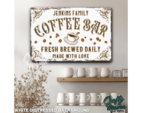 Personalized Coffee Bar Canvas Sign