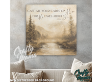 Cast Alll Your Cares On Him Canvas Sign