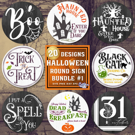 Halloween Farmhouse Round Sign Bundle #1