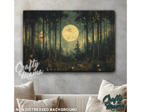 Moonlit Forest Canvas Sign