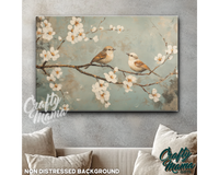 Vintage Birds Canvas Sign