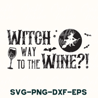 Witch Way To The Wine Svg