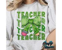 St. Patricks Day Teacher Pencil Bow