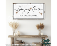 Amazing Grace Hymn Canvas Sign