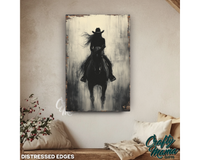 Western Cowgirl Canvas Sign