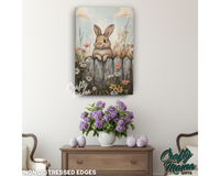 Rustic Easter Bunny Canvas Sign