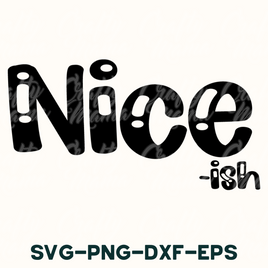 a black and white picture of the word nice