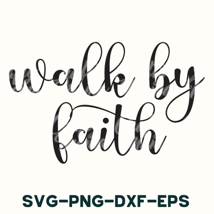 a white background with the words walk by faith