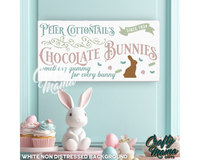 Easter Chocolate Bunnies Canvas Sign