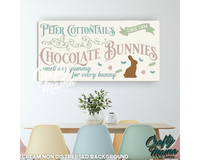 Easter Chocolate Bunnies Canvas Sign