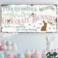 Easter Chocolate Bunnies Canvas Sign