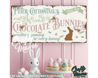 Easter Chocolate Bunnies Canvas Sign