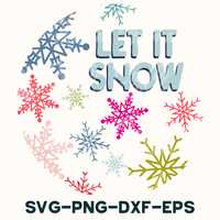 a snowflake with the words, let it snow svg - png