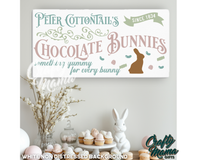 Easter Chocolate Bunnies Canvas Sign