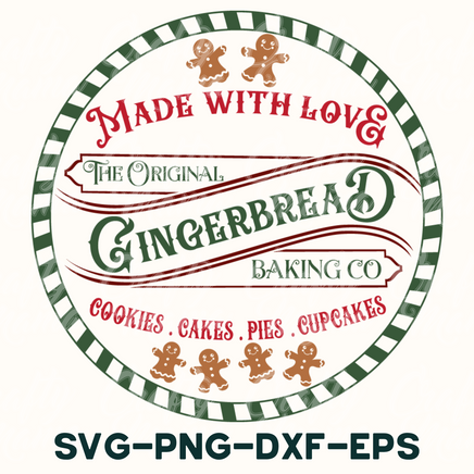 a gingerbread baking company logo with gingerbread cookies