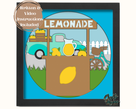 a picture of a lemonade stand with a sign that says lemonade