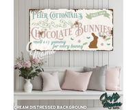 Easter Chocolate Bunnies Canvas Sign