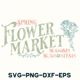 a flower market sign with the words spring flower market