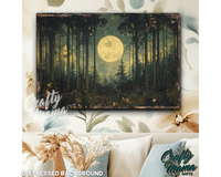 Moonlit Forest Canvas Sign