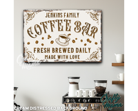 Personalized Coffee Bar Canvas Sign