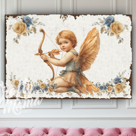 Vintage Cupid Canvas Sign