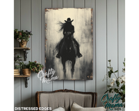 Western Cowgirl Canvas Sign