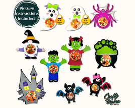 a group of halloween stickers on a white background