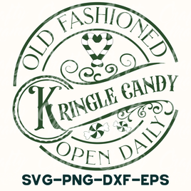 an old fashioned kringle candy logo