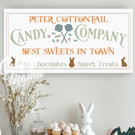 Cottontail Candy Company Canvas Sign