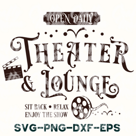 a poster with the words theater and lounge on it