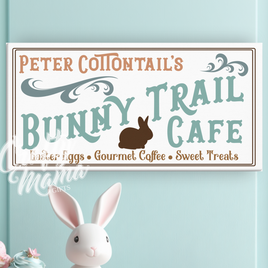 Easter Bunny Trail Cafe Canvas Sign