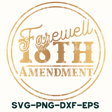 a white and gold logo with the words farewell toth amenment