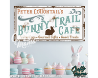 Easter Bunny Trail Cafe Canvas Sign