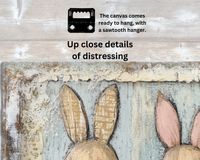 Vintage Spring Bunnies Canvas Sign