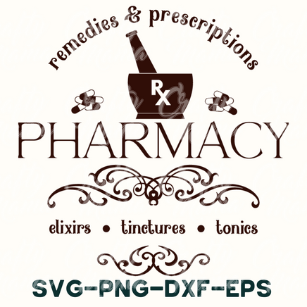 a bottle of wine with the words pharmacy on it