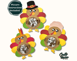 three turkeys with a top hat on each of them