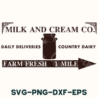 a sign that says milk and cream co