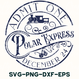 a stamp with a train and the words polar express on it