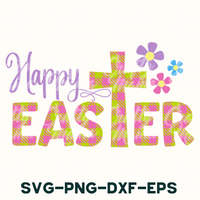 a happy easter svg - png - dxf - eps