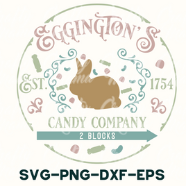 a logo for a candy company with a rabbit