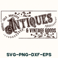 an old - fashioned logo for antiques and vintage goods