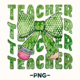 St. Patricks Day Teacher Pencil Bow